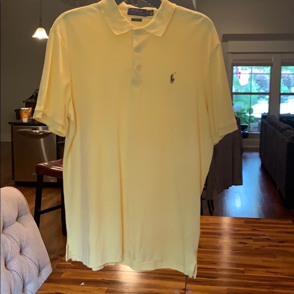Yellow polo collared shirt